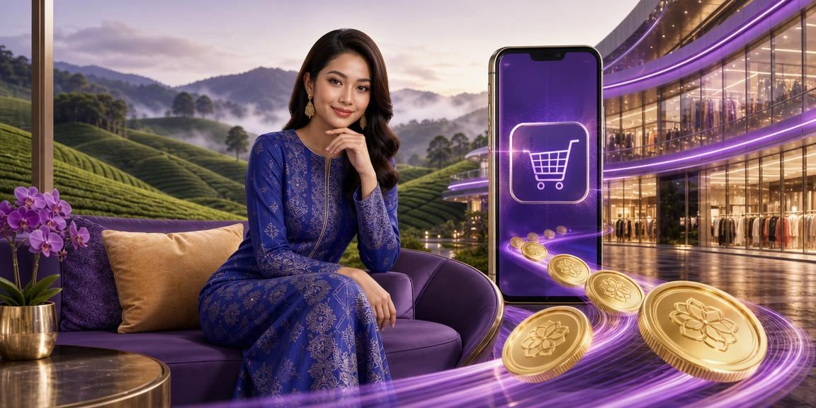 Permainan rummy meja bergaya Malaysia dengan pakaian baju kurung